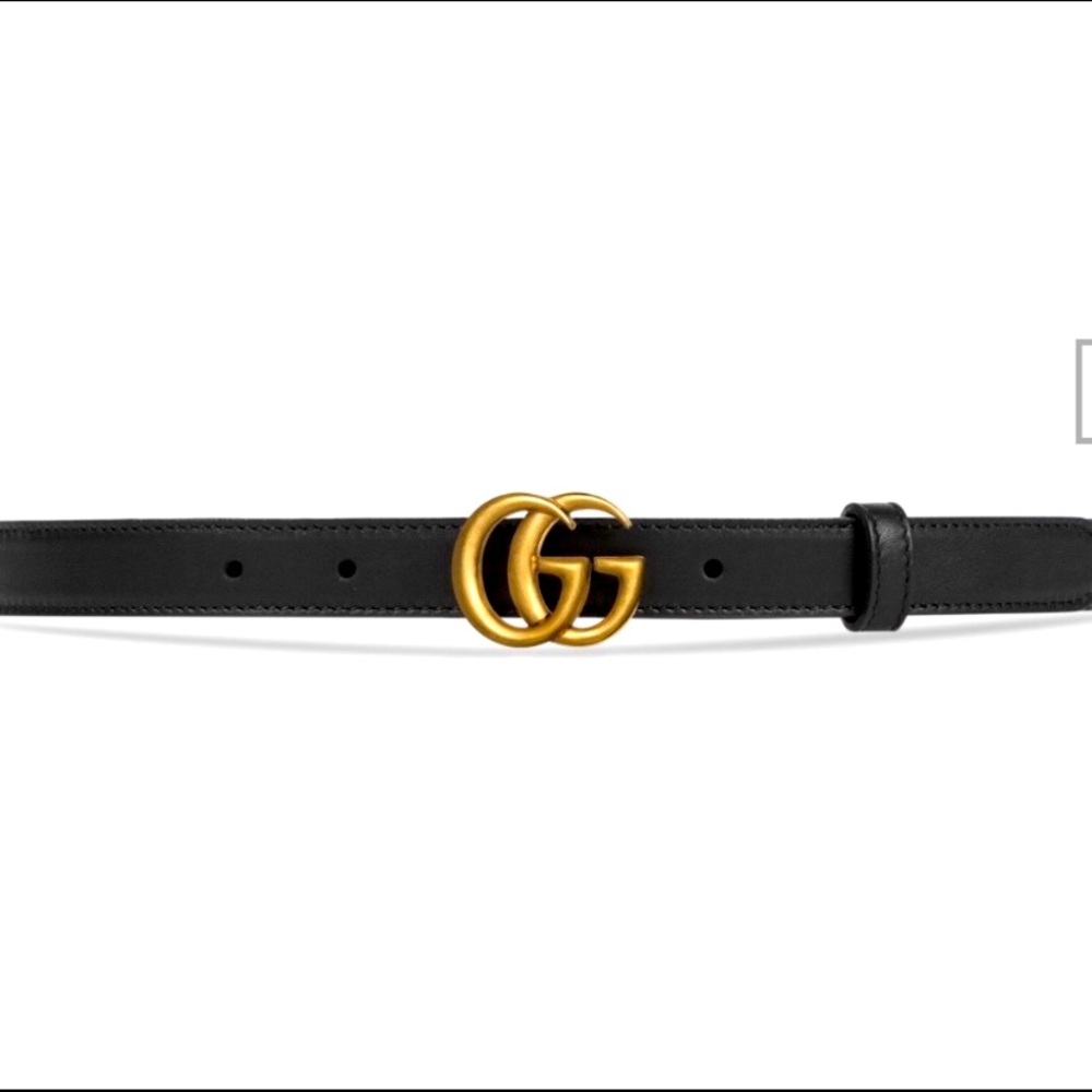BRAND NEW GUCCI LEATHER BELT WITH DOUBLE G BUCKLE
